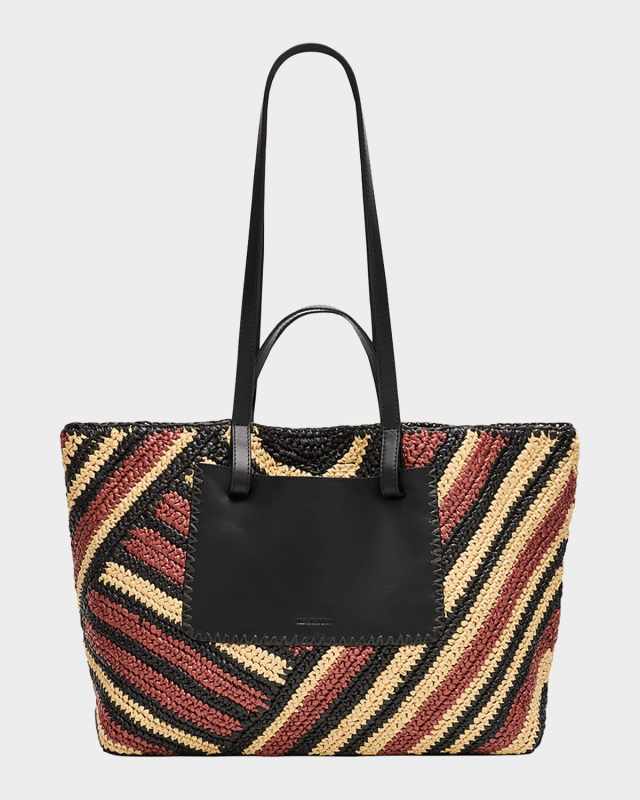 Lali Large Striped Raffia Tote Bag